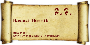 Havasi Henrik névjegykártya